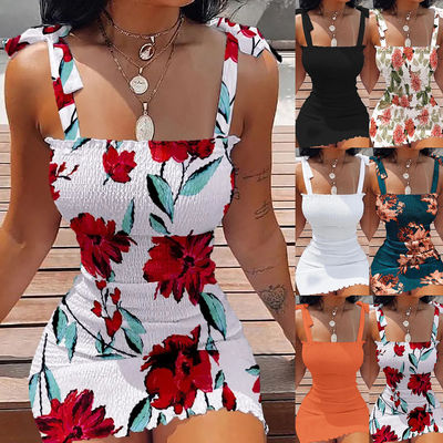 Boot Neck Print Halter Kleding Top Waist Bloemen Schede Kleding