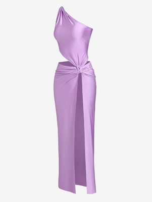 Party holle dij hoge slit jurk mouwloze solide kleur lange jurk mode sexy