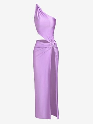 Party holle dij hoge slit jurk mouwloze solide kleur lange jurk mode sexy