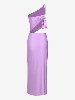 Party holle dij hoge slit jurk mouwloze solide kleur lange jurk mode sexy