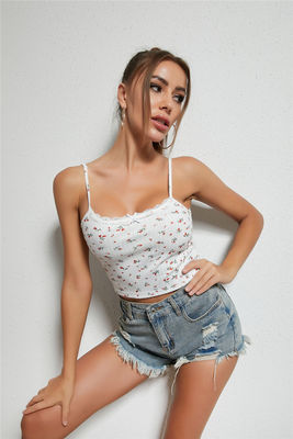 Kleine frisse dames camisoel vest bloemen kant vest top patchwork hangers mode