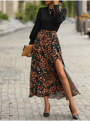 Vrouwen Stijlvolle bloemenprint Dress met lange mouwen