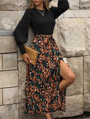 Vrouwen Stijlvolle bloemenprint Dress met lange mouwen