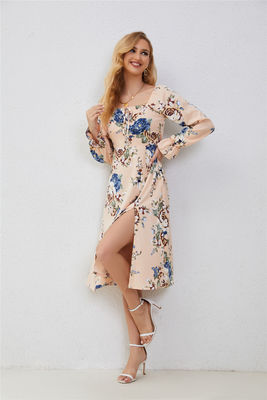 Elegante ruffled bloemige rokken voor vrouwen Multi-color mode print jurk Flared mouwen