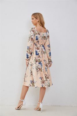 Elegante ruffled bloemige rokken voor vrouwen Multi-color mode print jurk Flared mouwen