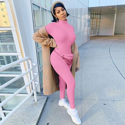 Winter sexy sport outfits trainings jumpsuit hoge nek slim fit fitness jumpsuit