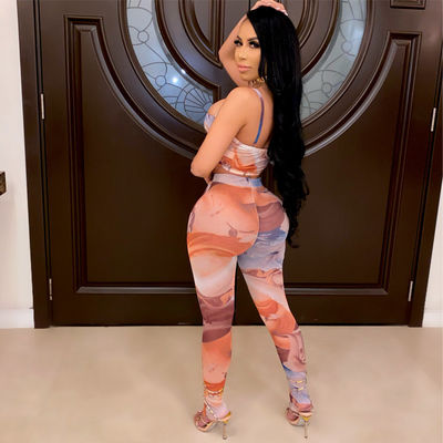 Zipper Print Sexy Workout Outfits Halter Tank En Broek Casual Sexy Gym Wear