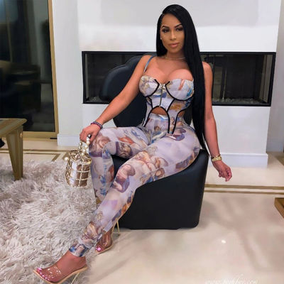 Zipper Print Sexy Workout Outfits Halter Tank En Broek Casual Sexy Gym Wear