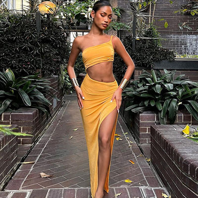 Sexy Stylish Side Holed Out Dress Strapless One Shoulder Backless Dress