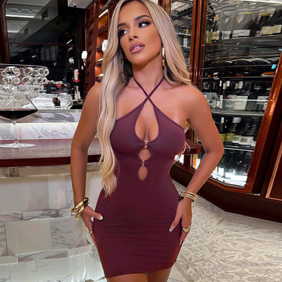 Hottie Halter Neck Open Back Dress Rucksack Achtersteek Cutout Halter Dress