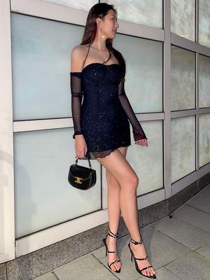 Sexy Pure Wind Gaze Manschet Backless Slim Fit Kleding Bedekkende billen