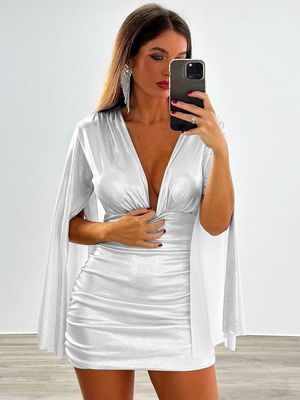 Volledige kleur Pakket heupjurk lange mouw slanke sexy tas rok vrouwen