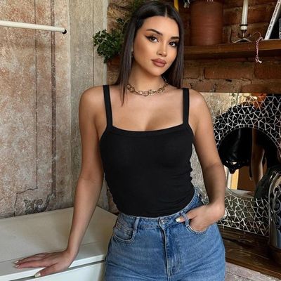 Voorjaar en zomer nieuwe mode sexy slim fit halter vest kan worden aangepast digitale afdruk een verscheidenheid van patronen