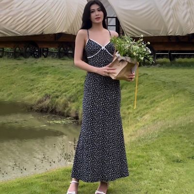 Nieuwe mode maatwerk print patroon Sexy halter jurk Een verscheidenheid aan patronen kan worden aangepast