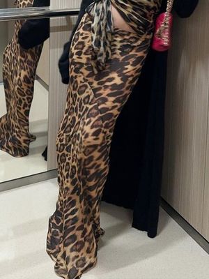Zomer Nieuwe mode Sexy Leopard Print Chiffon Fishtail rok vloer - lengte rok
