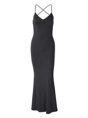 Nieuwe stevig gekleurde vissenstaart rok sexy halter jurk