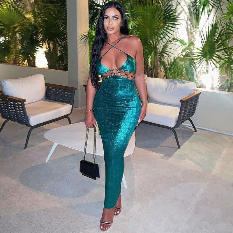 Meerdere kleuren Sexy Cutout Halter Kleding Voor Vrouwen Feest En avondkleding
