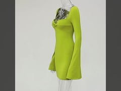 Stijlvolle, opgeblazen mouwen, sexy, slanke, fitting boog, hipjurk.